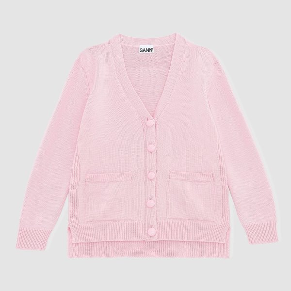 粉色羊毛针织开衫