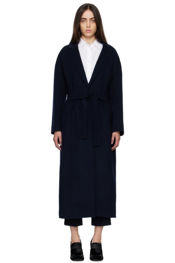 Navy Virgil Wrap 大衣