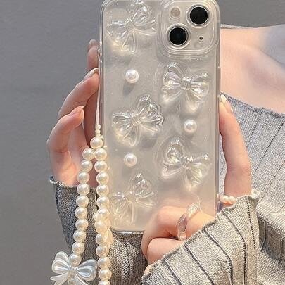 3D蝴蝶结手机壳+挂链