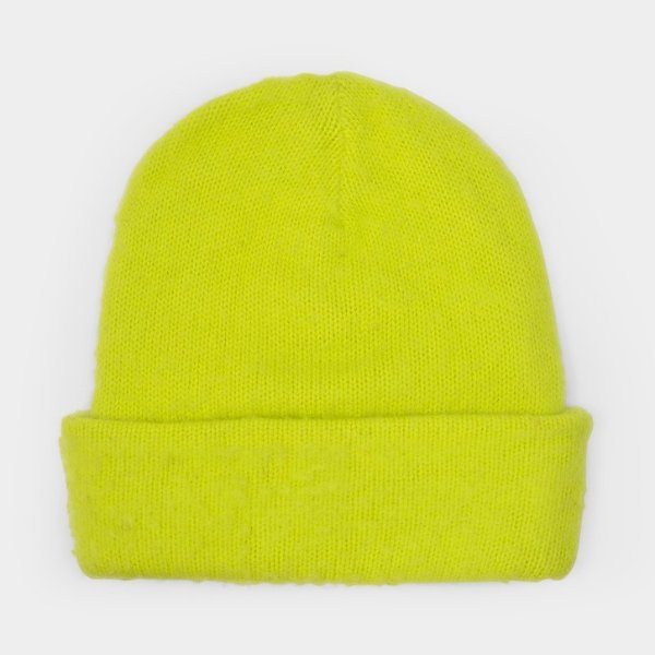 荧光黄毛线帽