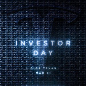 特斯拉 投资者日 即将于今日中部时间3PM于德州举办