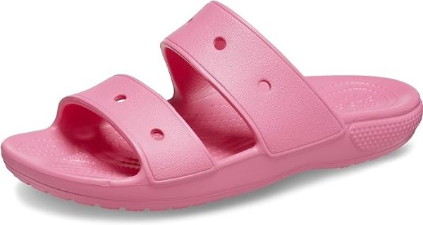 粉色 双杠洞洞鞋