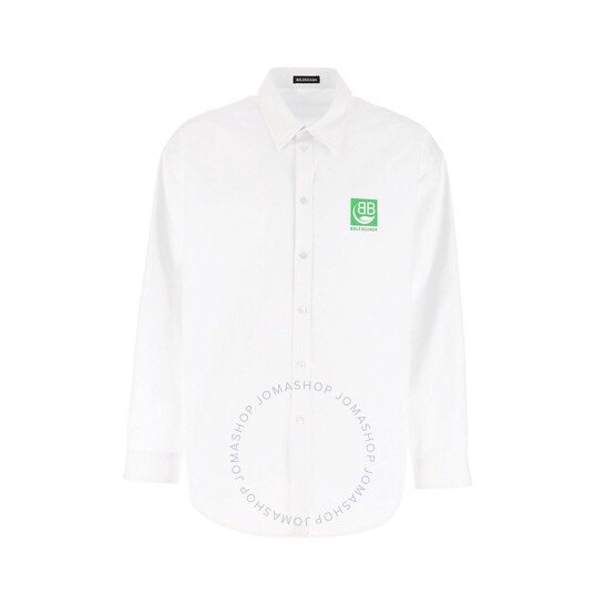 Green Logo Print白衬衫