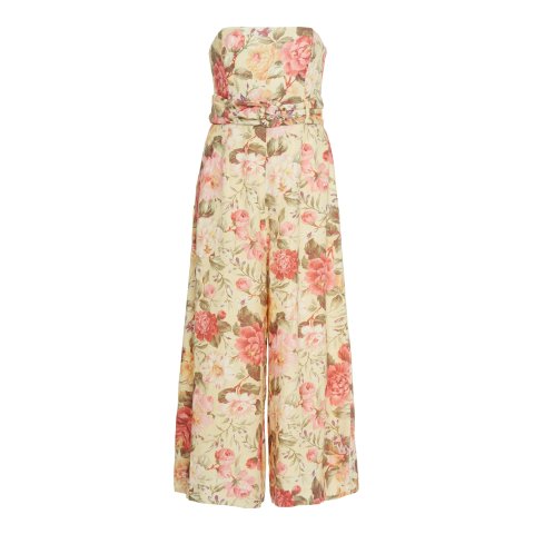 Garden Floral Print Linen Jumpsuit main image 1