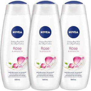 NIVEA 玫瑰杏仁油沐浴露 3x500ml 滋养肌肤、更温和