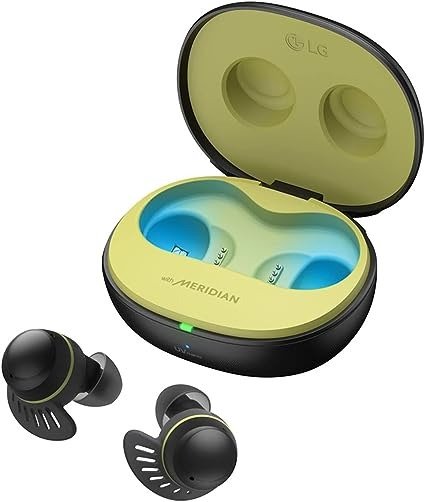 LG无线蓝牙耳机 耳机盒带UV耳机消毒, Electronics Tone Free Fit TF8 - SwivelGrip+ 耳塞，黑色