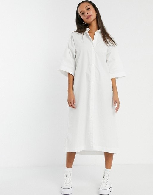 Elin organic白色衬衣裙