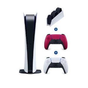 补货：PS5 次时代游戏主机 无光驱版 套装+额外手柄+充电桩套装