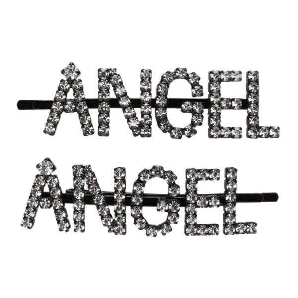 Black & Transparent 'Angel' Hair Clip Set