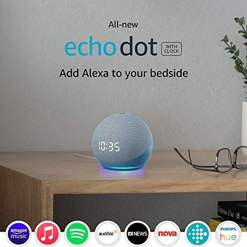 All-new Echo Dot (4th Gen) | Smart speaker with clock and Alexa | Twilight Blue