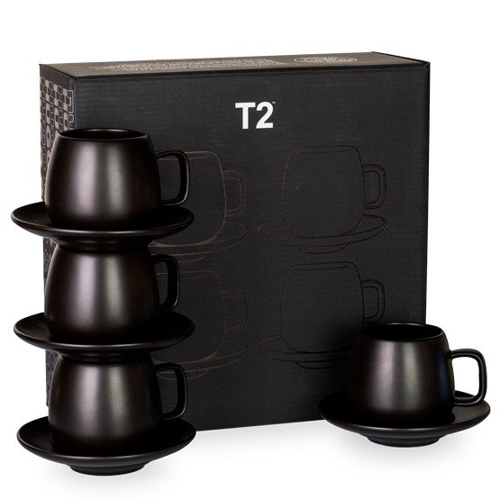 纯黑茶杯套装4件套 - T2 APAC |AU