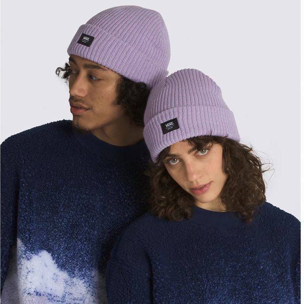雾紫色针织帽
