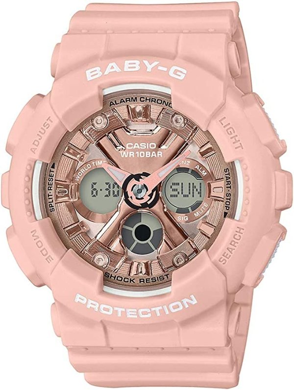 Baby G Women's Ba130 Metallic Series Watch Resin Glass Pink