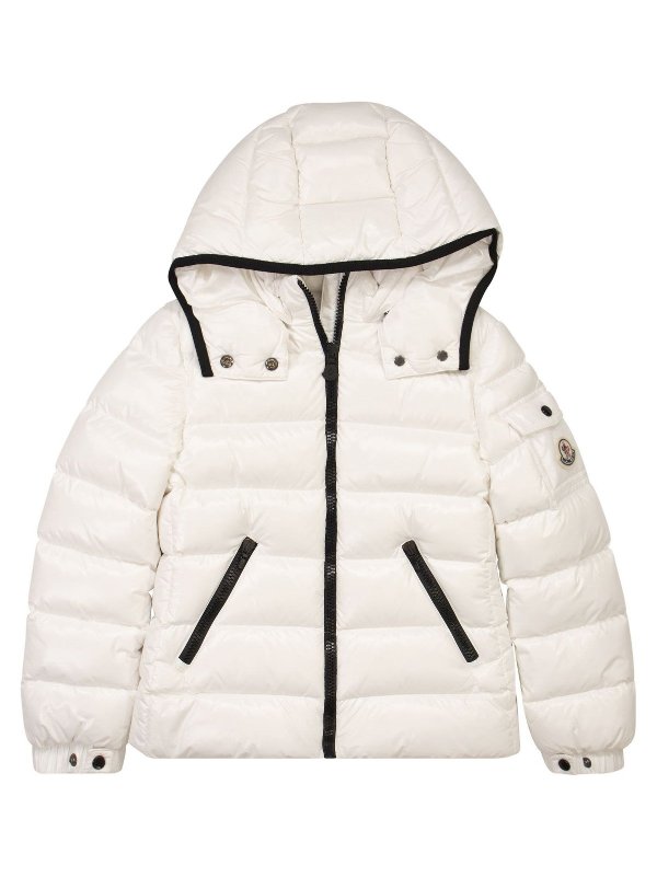 Moncler Enfant 徽标贴片连帽羽绒服