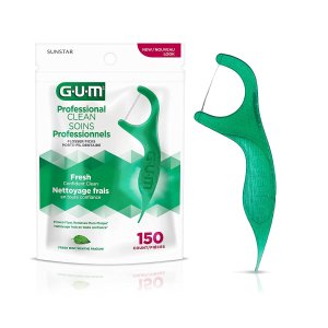 GUM 薄荷味 专业清洁牙线 150个装 强韧牙线 清新耐用