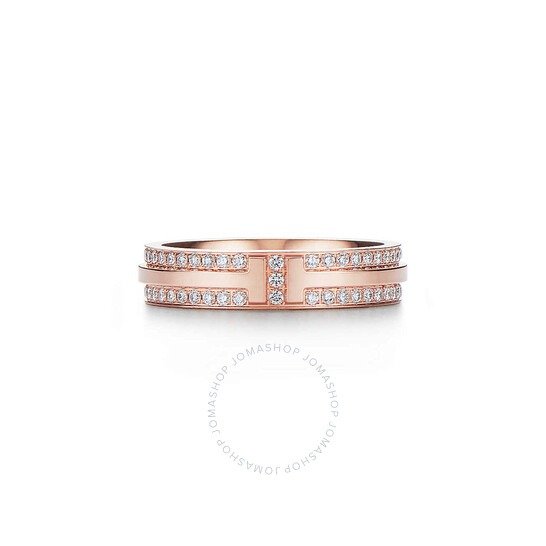 Tiffany 18k 玫瑰金钻石戒指