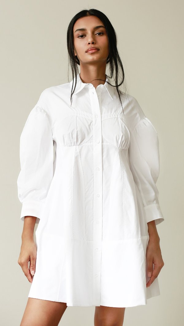 Corset Detailed 衬衫式连衣裙
