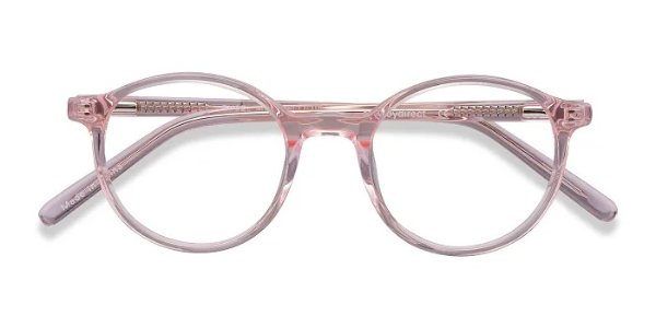 粉色透明框儿童眼镜 