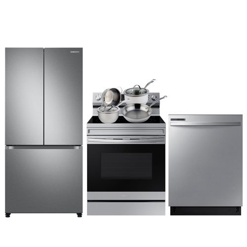 Samsung 33" 17.5 Cu. Ft.冰箱+烤箱电炉灶+洗碗机套装