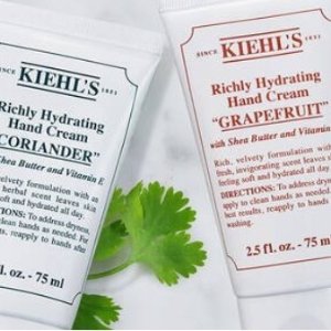 限今天：Kiehl's 修护双手 细润手霜+西柚液体皂 清香除菌更滋润