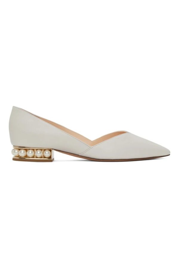 White Casati D'Orsay 珍珠芭蕾单鞋