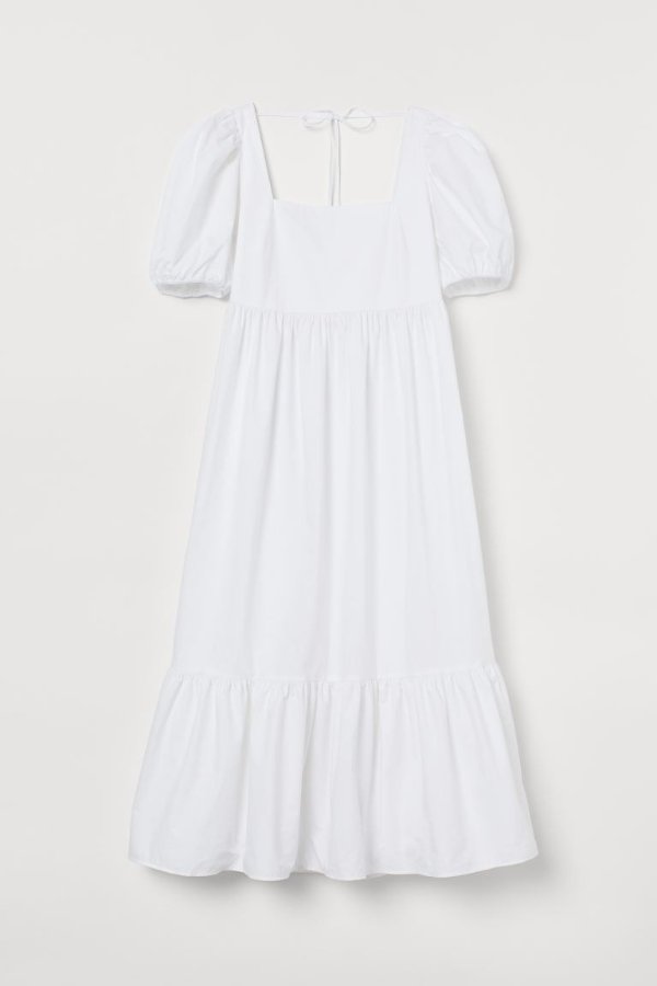 白色棉质连衣裙