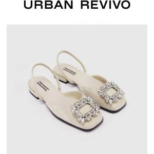 Urban Revivo  夏日新款美鞋专场 方钻扣玛丽珍、钻饰拖鞋、细带凉鞋等