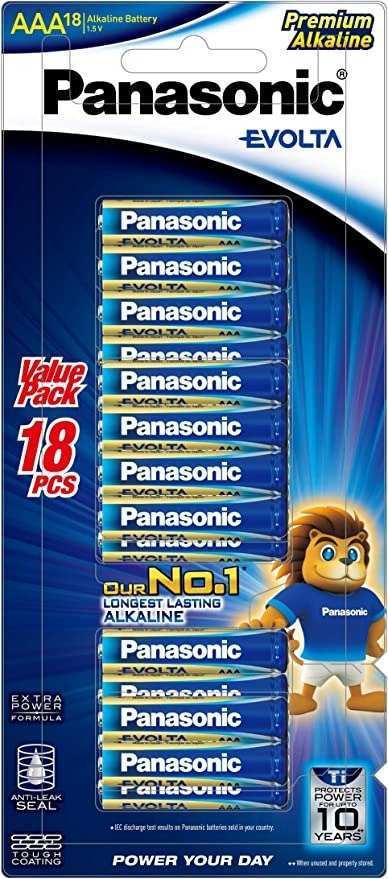 Evolta AAA Premium Alkaline Batteries, 18-Pack (LR03EG/18B)