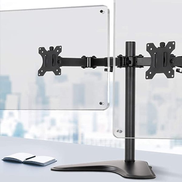 Dual Monitor Mount HD LED Monitor Arm Stand TV Screen Mount Holder 2 Arm Display Freestanding