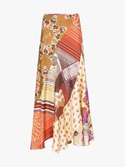 Chloe floral patchwork print silk skirt 半身裙