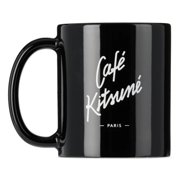 黑色 Cafe Kitsune 马克杯