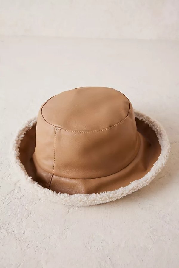 人造皮革渔夫帽