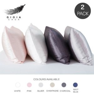 Gioia Casa 100%桑蚕丝高级枕套2件装 亲肤防静电