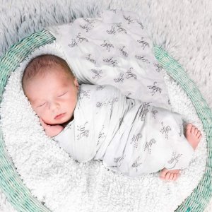 Momcozy 竹纤维婴儿包裹式薄毯 4件装