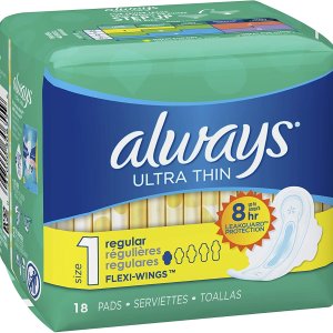白菜价：Always Ultra 带护翼超薄日用无香型卫生巾(18片)