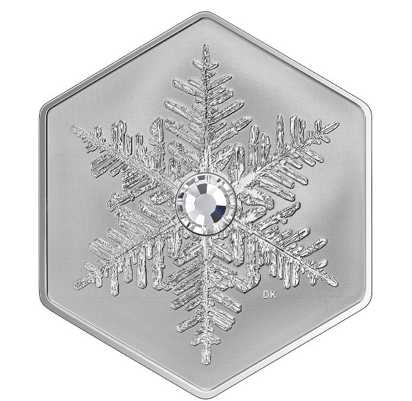 $20 雪花六边形水晶银币
