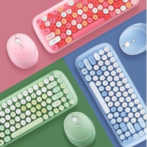 超萌果冻键盘鼠标套装 无线连接 手感绝佳 萌妹必备 三色可选