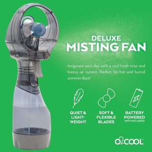 史低价：O2COOL便携迷你风扇  户外解暑神器 清凉喷雾保湿降温