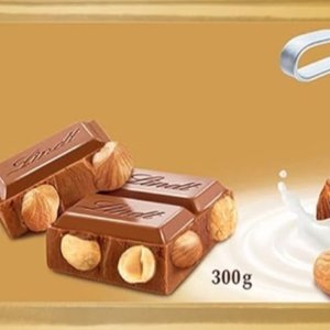 Lindt 瑞士经典牛奶巧克力配烤榛子 300g 香浓顺滑