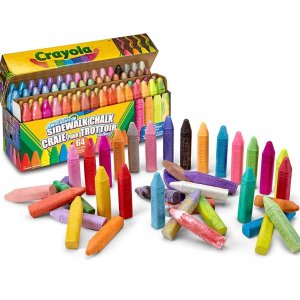 Crayola 64色粉笔棒 可水洗 户外作画跳格子