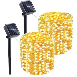Joomer 防水太阳能灯串 13.7米*2串 140个LED灯泡 8种模式