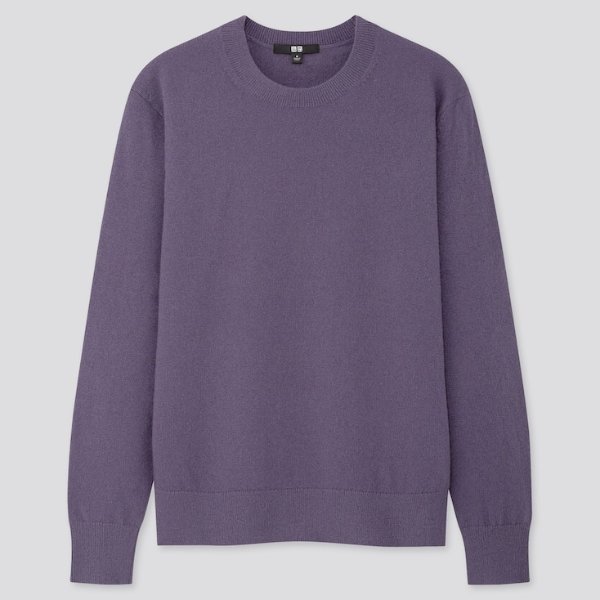 紫色羊绒衫 