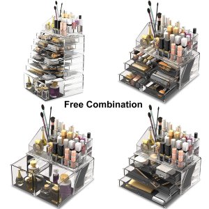 化妆品收纳神器 4部分自由组合 4色可选 乳液口红粉底都可收纳