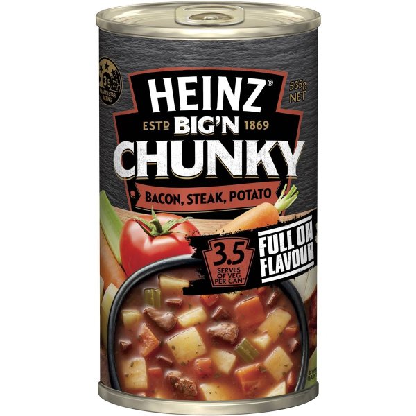 Heinz Big N Chunky Bacon, Steak, Potato 汤罐头 535G