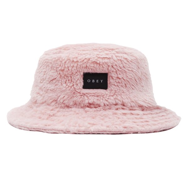 粉色毛绒渔夫帽