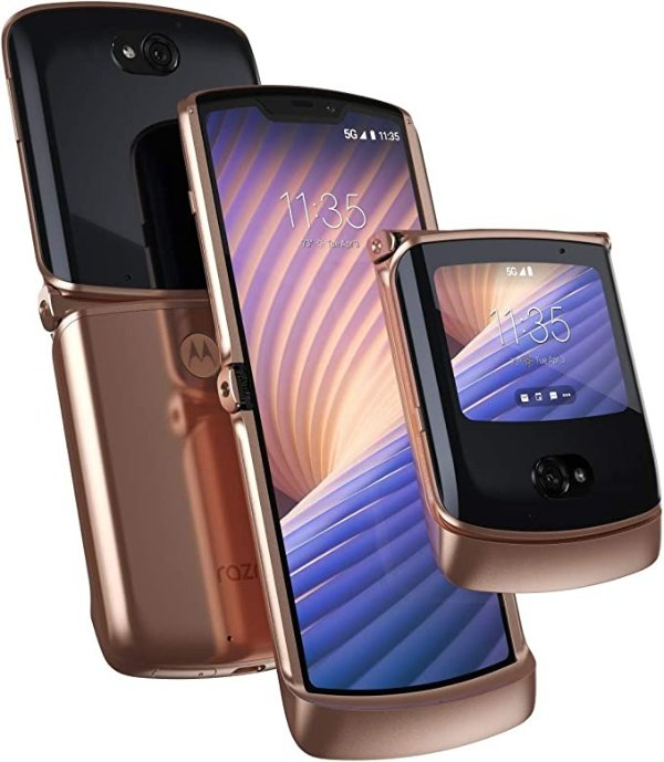 Razr 5G | Unlocked| Made for US by| 8/256GB | 48MP Camera | 2020 | Blush Gold