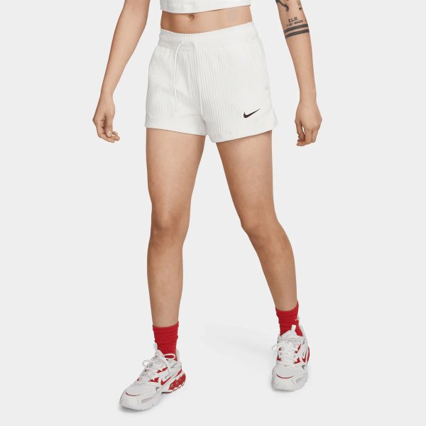 Nike 女款高腰螺纹短裤