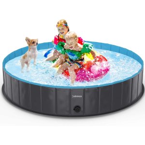 可折叠免充气 儿童/宠物两用泳池限时优惠 宅家玩水超方便