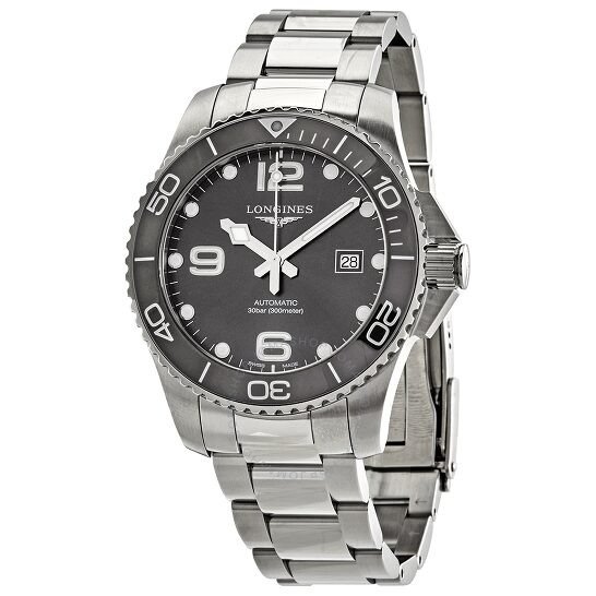 Hydroconquest Automatic Grey Ceramic Bezel Men's 43 mm Watch L37824766