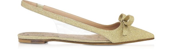 RED Valentino Gold Transparent Slingback Ballerinas